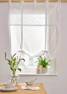 Hissgardin med knytband och broderi, bonprix