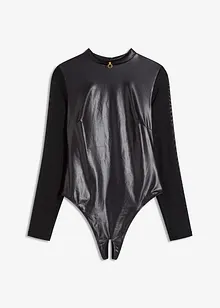 Stringbody ouvert med wetlook, bonprix