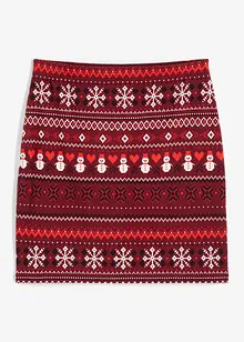 Lusemönstrad minikjol i elastisk bomullsmix, bonprix