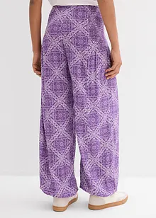 Byxa av mjuk viskos med resårlinning, bonprix