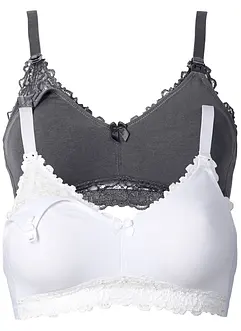 Amningsbehå utan bygel med ekologisk bomull (2-pack), bonprix