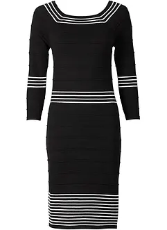 Stickad klänning i mjuk viskosmix, bonprix