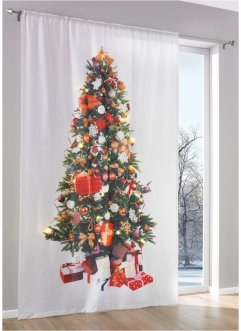 Gardinlängd med julgranstryck och LED-lampor (1-pack), bpc living bonprix collection