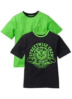 T-shirt för barn (2-pack) i ren bomull, bonprix