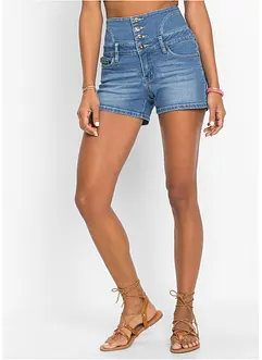 Jeansshorts med hög midja, bonprix