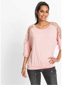 Oversizetopp med spetsdetalj, bonprix
