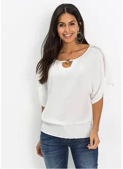 Blus med spets, bonprix