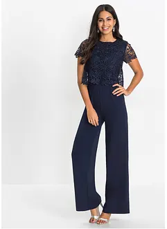 Jumpsuit med spets, bonprix