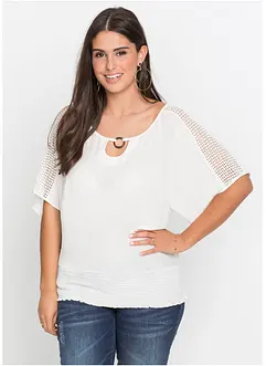 Blus med spets, bonprix