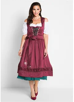 Dirndl med broderat satinförkläde (2 delar), bonprix