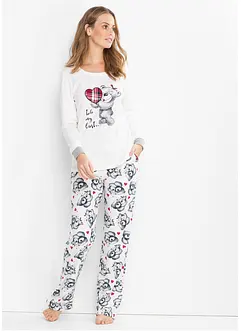 Pyjamas med flanellapplikation, bonprix