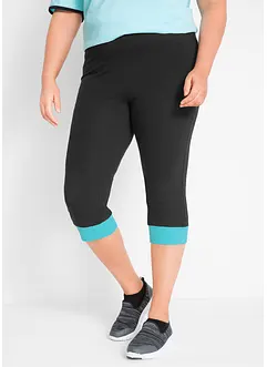 Sportiga caprileggings med kontrastfärgade muddar, bonprix