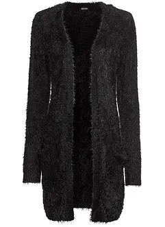 Lång cardigan med fluffigt utseende, bonprix