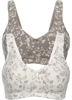 BH utan bygel (2-pack) i ekologisk bomull, bonprix