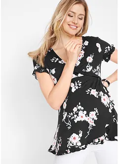 Blommig mamma-/amningstunika i viskos, bonprix