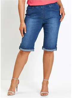 Jeansbermudas med resårmidja, bonprix