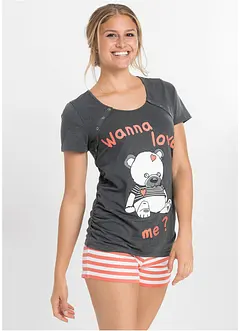 Amningspyjamas med shorts och ekologisk bomull, bonprix