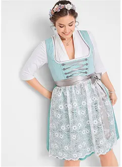 Knälång dirndl med spetsförkläde (2 delar), bonprix