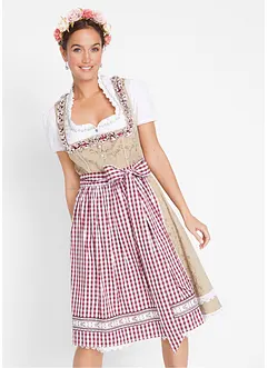 Dirndl med förkläde, knälång (2 delar), bonprix