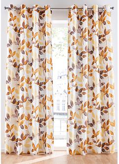 Mikrofibergardinlängd med bladmönster (1-pack), bpc living bonprix collection