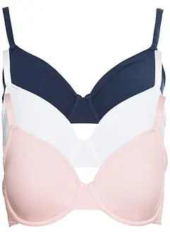 T-shirtbehå med bygel, ekologisk bomull (3-pack), bonprix