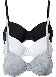 T-shirtbehå med bygel, ekologisk bomull (3-pack), bonprix