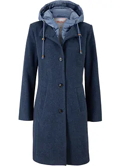 Kort 2-i-1-vinterkappa med yllelook, bonprix