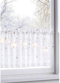 Cafégardin med LED-lampor och stjärnor, bpc living bonprix collection