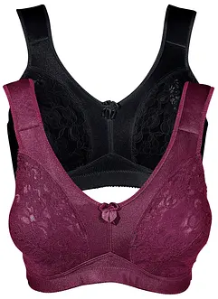 Avlastande BH utan bygel, med vadderade axelband (2-pack), bonprix