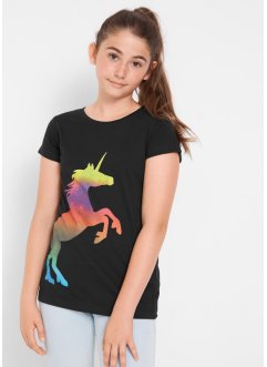T-shirt för flickor med enhörningstryck, bpc bonprix collection