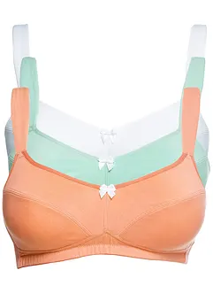 BH i bomull utan bygel  (3-pack), bonprix