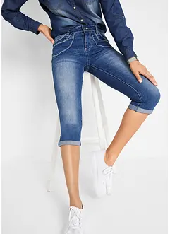 Korta jeans med medelhög midja, raka ben, bonprix