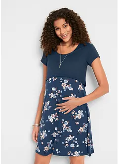 Blommig mamma-/amningsklänning i jersey, bonprix