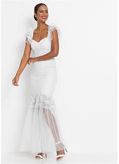 Bröllop Tillfällen Inspiration Dam bonprix.se Klänning med pärlor och fransar vit BODYFLIRT boutique