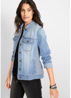 Jeansjacka med ribbstickad infällning i sidan, bpc bonprix collection