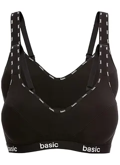 BH utan bygel (2-pack), ekologisk bomull, bonprix