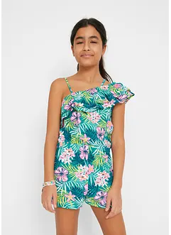 One shoulder-jumpsuit i ekologisk bomull för barn, bonprix