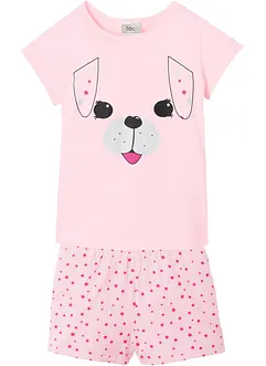 Pyjamas med shorts, av ren bomull (2 delar), bonprix