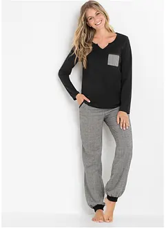 Pyjamas med flanellbyxa, bonprix