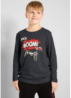 Långärmad tröja för pojkar (2-pack), ekologisk bomull, bpc bonprix collection