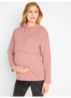 Mamma-/amningssweatshirt med spets, bpc bonprix collection