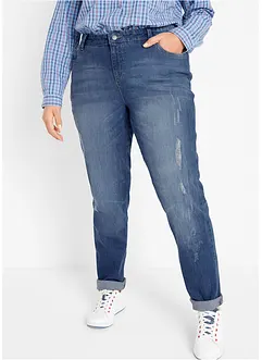 Stretchiga boyfriendjeans med medelhög midja, bonprix