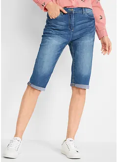 Stretchiga jeansbermudas med uppvikta benslut, bonprix