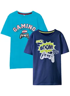 T-shirt för pojkar (2-pack), av ekologisk bomull, bonprix