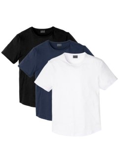T-shirt med rullade kanter (3-pack), smal passform, RAINBOW