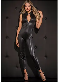 Catsuit ouvert med wet-look, VENUS