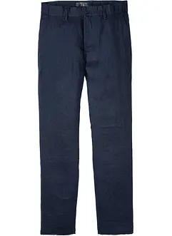 Linnechinos med bekväm midja, normal passform, raka ben, bonprix