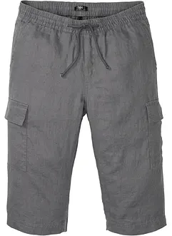 Cargobermudas med linne, Regular Fit, bonprix