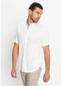 Kortärmad linneskjorta med ståkrage, bpc selection
