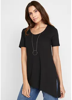 Asymmetrisk kortärmad longshirt, bonprix